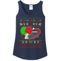 Table Tennis Ugly Christmas Ladies Essential Tank