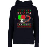 Table Tennis Ugly Christmas Womens Funnel Neck Pullover Hood