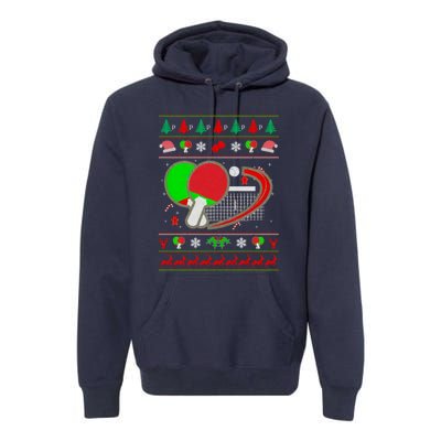 Table Tennis Ugly Christmas Premium Hoodie