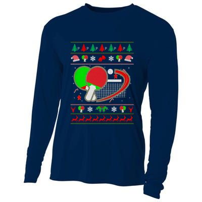 Table Tennis Ugly Christmas Cooling Performance Long Sleeve Crew