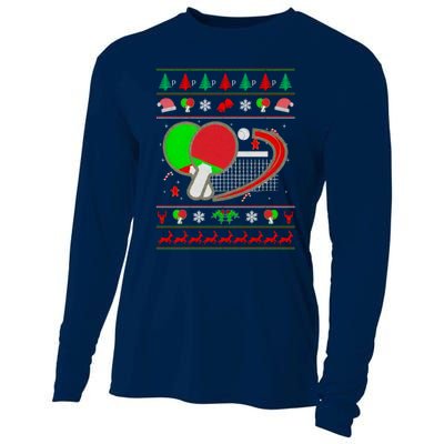 Table Tennis Ugly Christmas Cooling Performance Long Sleeve Crew