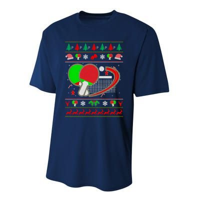 Table Tennis Ugly Christmas Performance Sprint T-Shirt