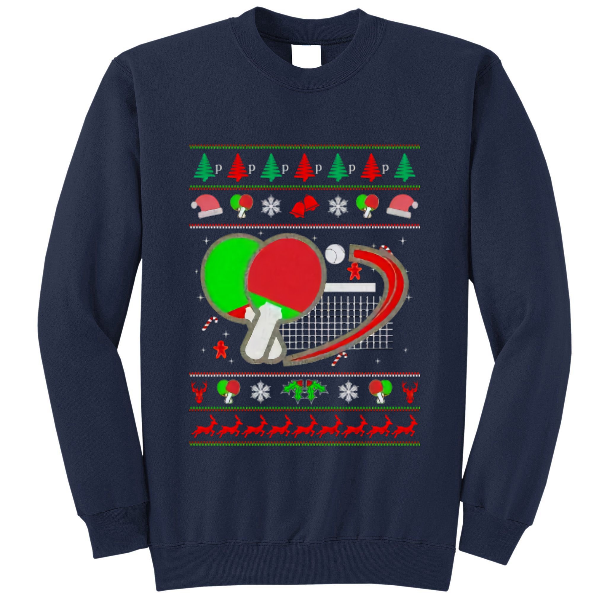 Table Tennis Ugly Christmas Tall Sweatshirt