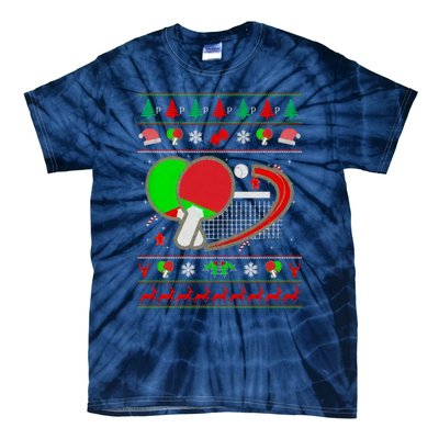 Table Tennis Ugly Christmas Tie-Dye T-Shirt