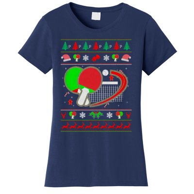 Table Tennis Ugly Christmas Women's T-Shirt