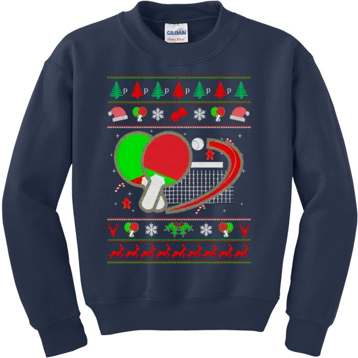 Table Tennis Ugly Christmas Kids Sweatshirt