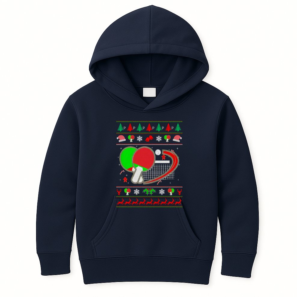 Table Tennis Ugly Christmas Kids Hoodie