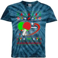 Table Tennis Ugly Christmas Kids Tie-Dye T-Shirt