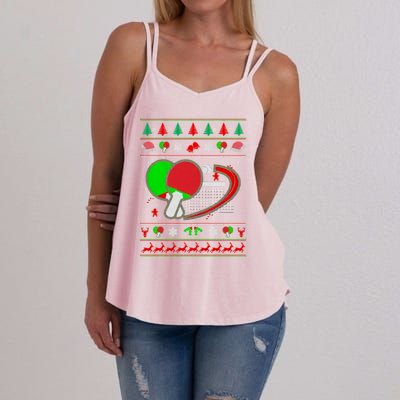 Table Tennis Ugly Christmas Women's Strappy Tank