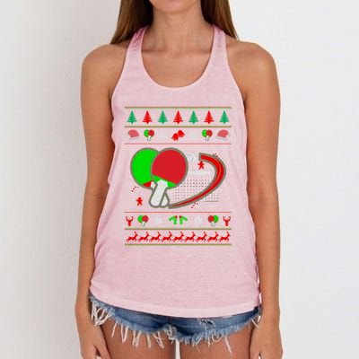 Table Tennis Ugly Christmas Women's Knotted Racerback Tank