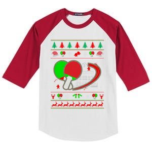 Table Tennis Ugly Christmas Kids Colorblock Raglan Jersey