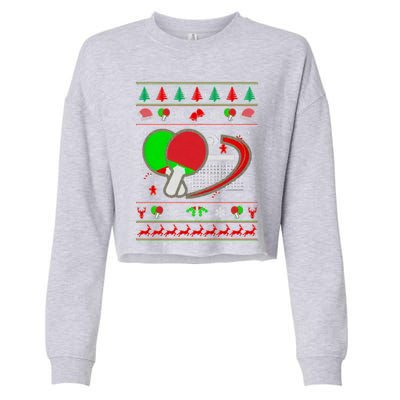 Table Tennis Ugly Christmas Cropped Pullover Crew