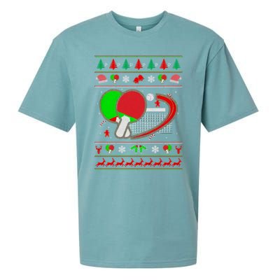 Table Tennis Ugly Christmas Sueded Cloud Jersey T-Shirt