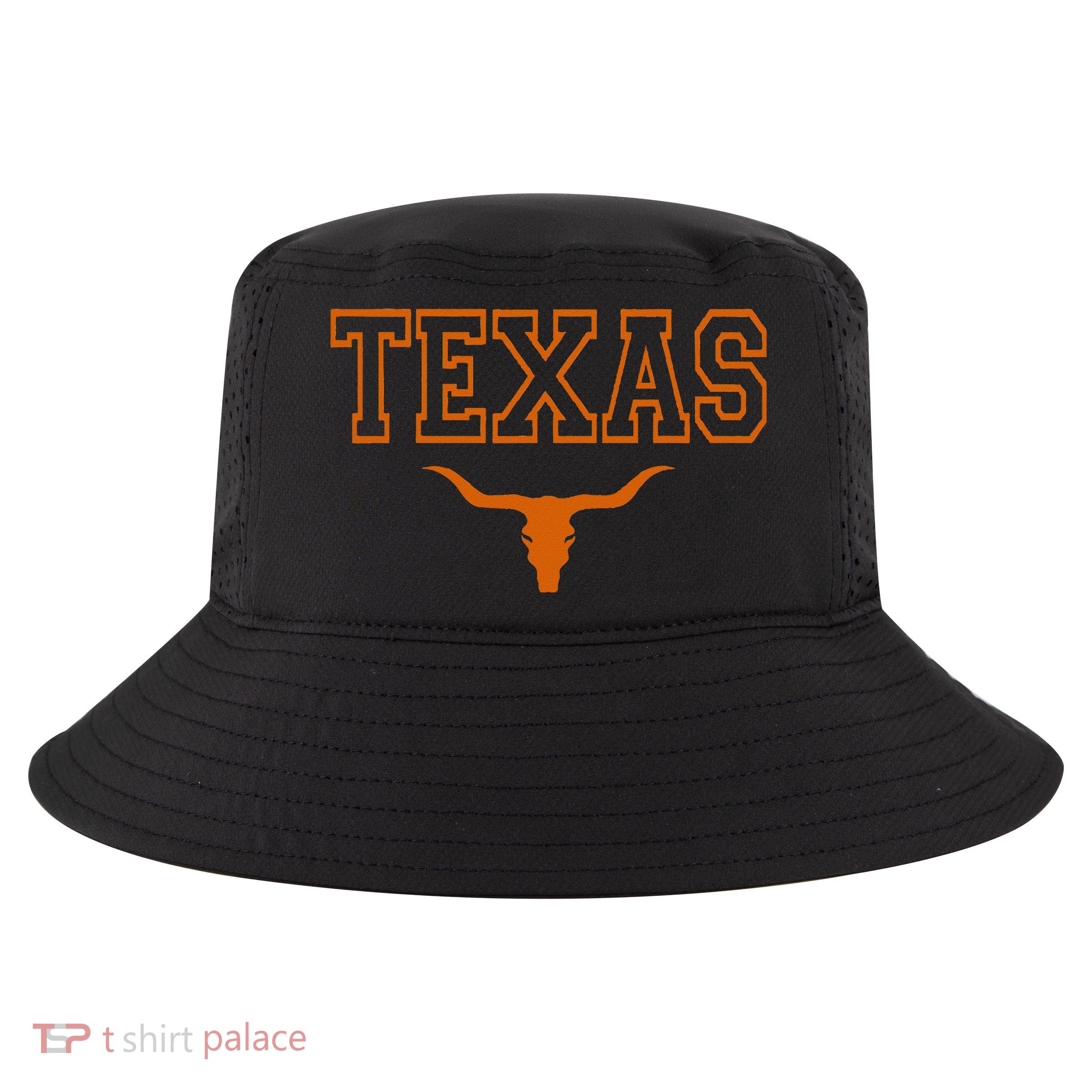 Texas TX USA Bull America Font Cool Comfort Performance Bucket Hat