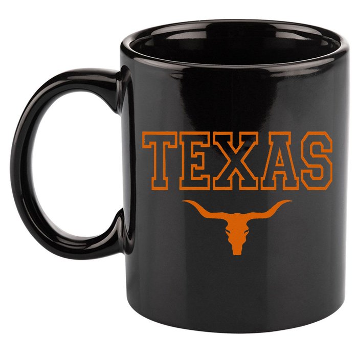Texas TX USA Bull America Font 11oz C Handle Ceramic Mug