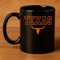 Texas TX USA Bull America Font 11oz C Handle Ceramic Mug