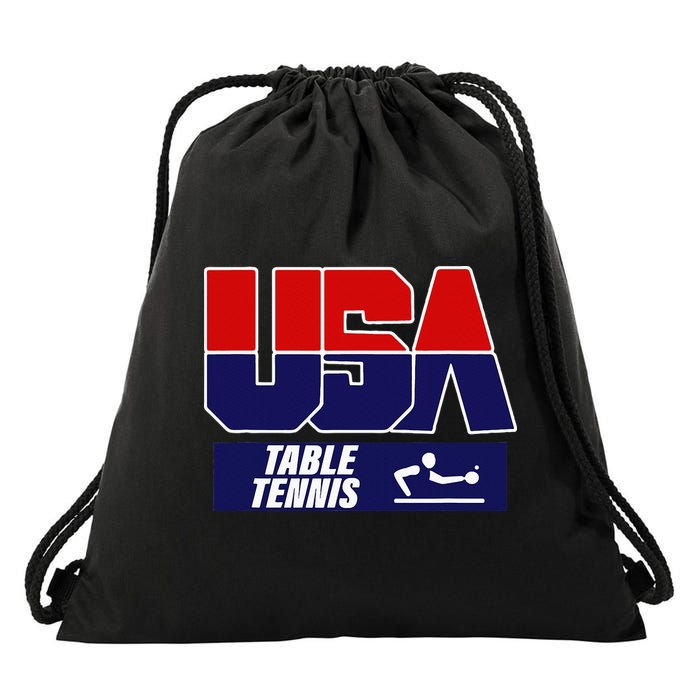 Table Tennis Usa Team Drawstring Bag