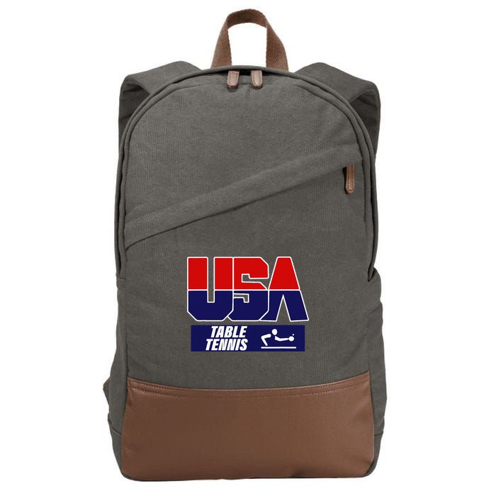 Table Tennis Usa Team Cotton Canvas Backpack