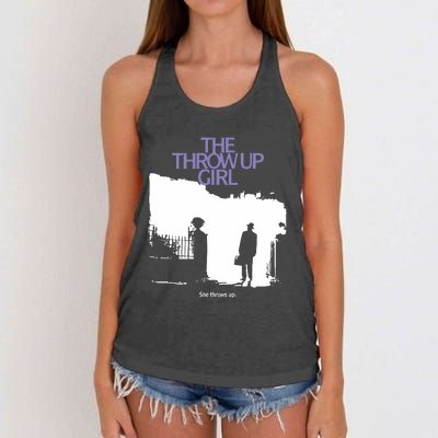 The Throw Up Girl She Throws Up Women's Knotted Racerback Tank