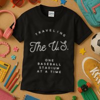 Traveling The U.S. One Baseball Stadium At A Time Kids T-Shirt