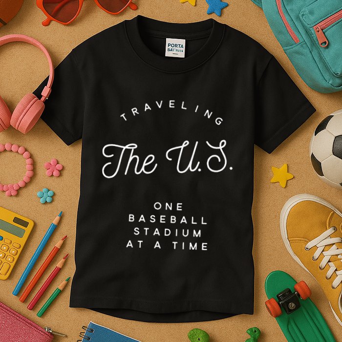 Traveling The U.S. One Baseball Stadium At A Time Kids T-Shirt
