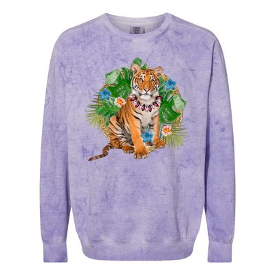 Tropical Tiger Vacation Colorblast Crewneck Sweatshirt