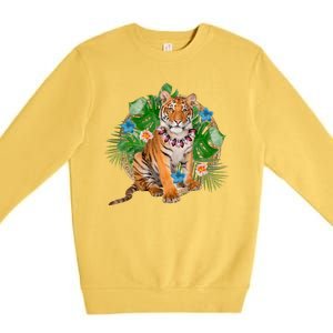 Tropical Tiger Vacation Premium Crewneck Sweatshirt