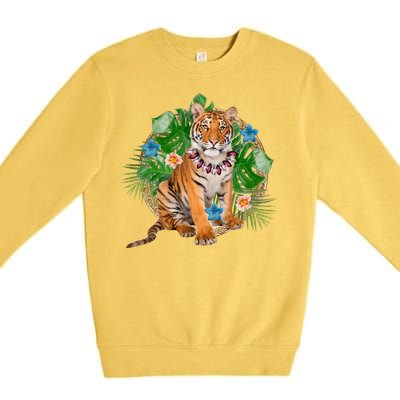 Tropical Tiger Vacation Premium Crewneck Sweatshirt