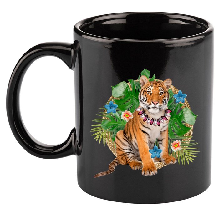 Tropical Tiger Vacation 11oz C Handle Ceramic Mug