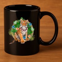 Tropical Tiger Vacation 11oz C Handle Ceramic Mug
