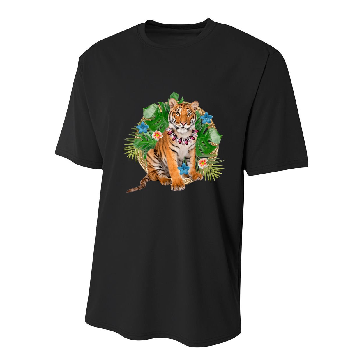 Tropical Tiger Vacation Youth Performance Sprint T-Shirt