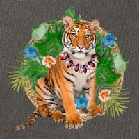 Tropical Tiger Vacation Cotton Canvas Backpack