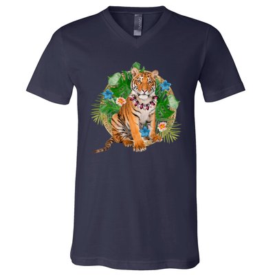 Tropical Tiger Vacation V-Neck T-Shirt