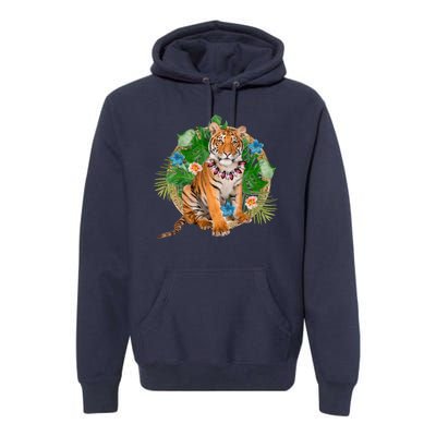 Tropical Tiger Vacation Premium Hoodie