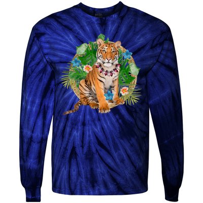 Tropical Tiger Vacation Tie-Dye Long Sleeve Shirt