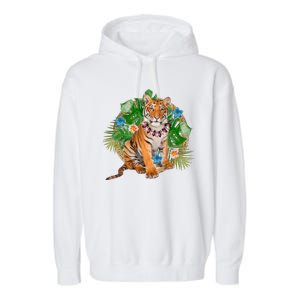 Tropical Tiger Vacation Garment-Dyed Fleece Hoodie