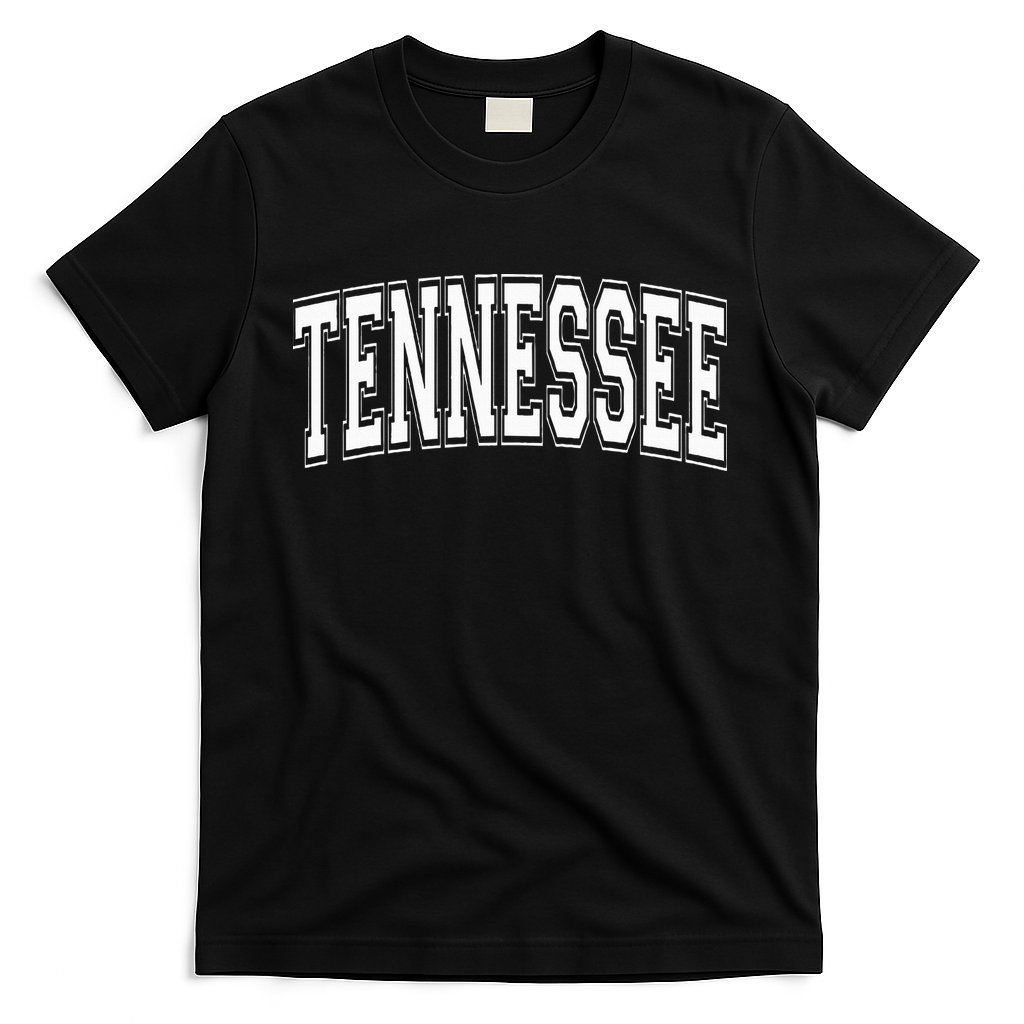 Tennessee TN Vintage Style White Text T-Shirt