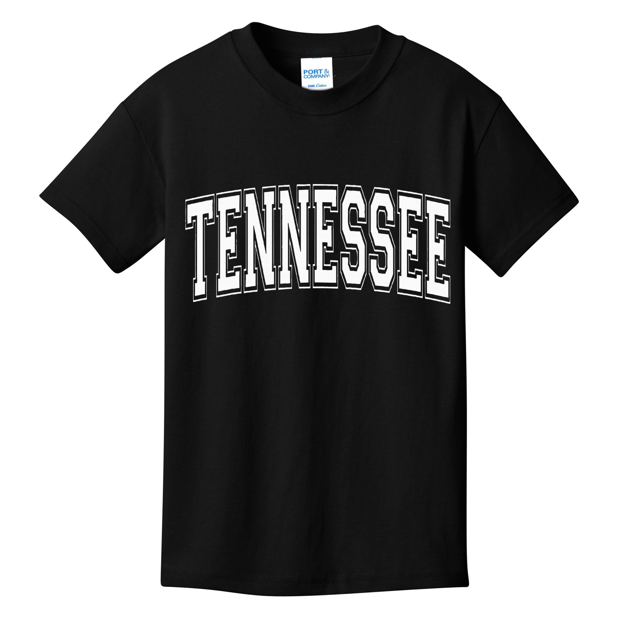 Tennessee TN Vintage Style White Text Kids T-Shirt