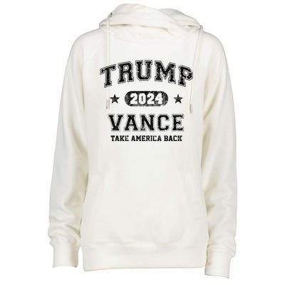 Team Trump Vance 2024 Take America Back Vintage Womens Funnel Neck Pullover Hood