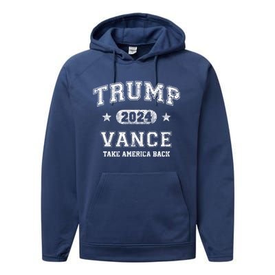 Team Trump Vance 2024 Take America Back Vintage Performance Fleece Hoodie