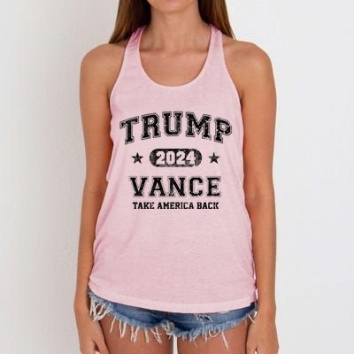 Team Trump Vance 2024 Take America Back Vintage Women's Knotted Racerback Tank