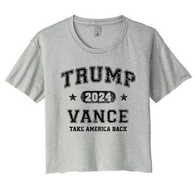 Team Trump Vance 2024 Take America Back Vintage Women's Crop Top Tee