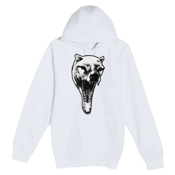 The Thylacine Vintage Marsupial Extinct Animal Premium Pullover Hoodie