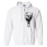 The Thylacine Vintage Marsupial Extinct Animal Full Zip Hoodie