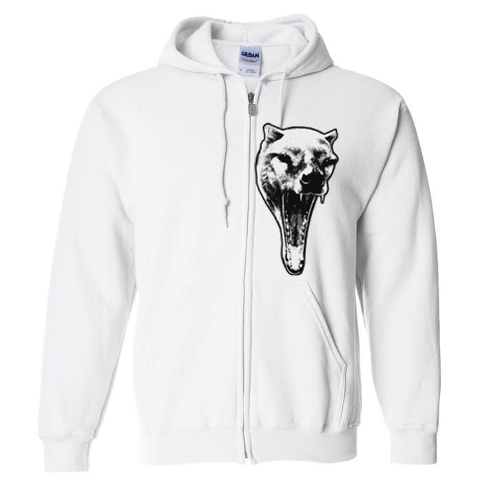 The Thylacine Vintage Marsupial Extinct Animal Full Zip Hoodie