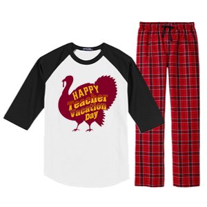 Thanksgiving Teacher Vacation Day Holiday Celebration Gift Raglan Sleeve Pajama Set