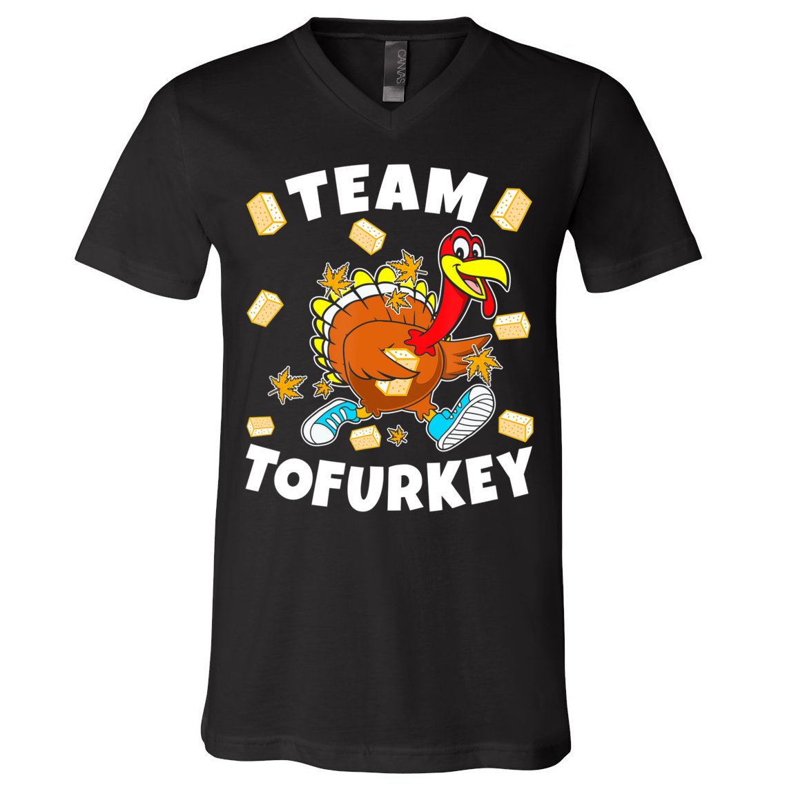 Team Tofurkey Vegan Tofu Thanksgiving V-Neck T-Shirt