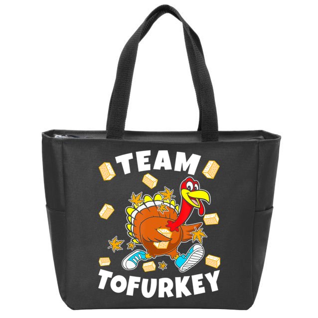 Team Tofurkey Vegan Tofu Thanksgiving Zip Tote Bag