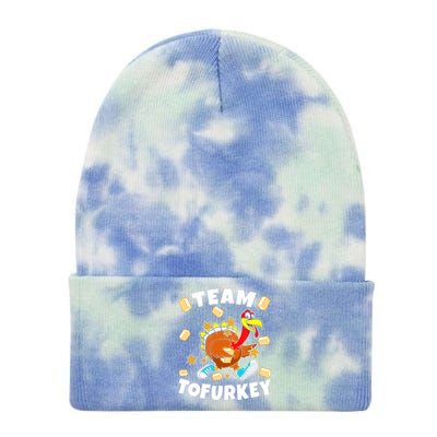 Team Tofurkey Vegan Tofu Thanksgiving Tie Dye 12in Knit Beanie