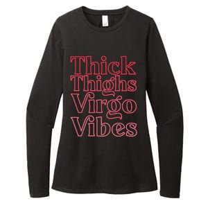 Thick Thighs Virgo Vibes Melanin Black Horoscope Womens CVC Long Sleeve Shirt